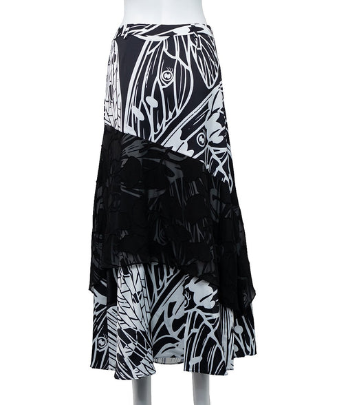 Butterfly Layered Mesh Skirt